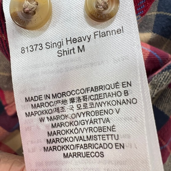 Fjallraven Singi Heavy Flannel Shirt Mens Large Red Plaid Regular Fit Outdoor - Picture 5 of 11